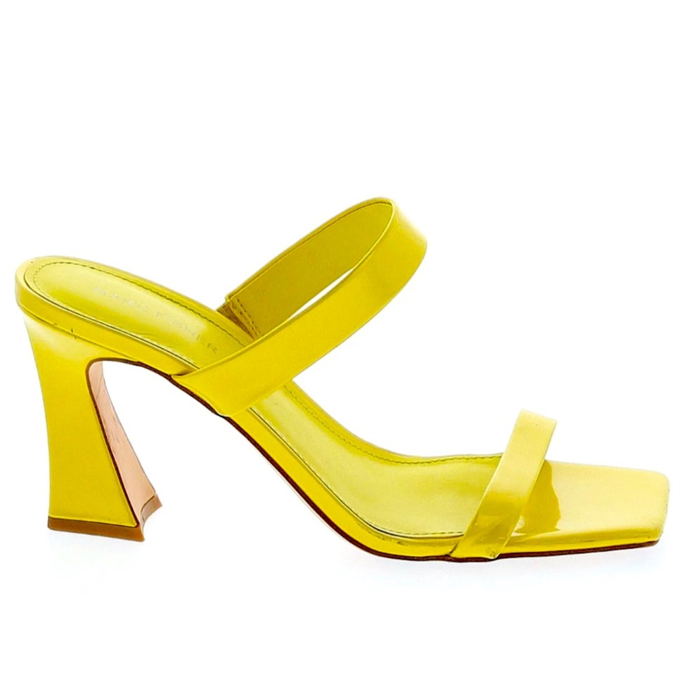 Marc Fisher Yellow Block Heel Square Toe Sandal size 6.5 Women